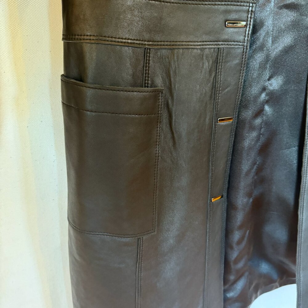 Artifacts Black Leather Jacket Coat Cool Snap Clo… - image 3